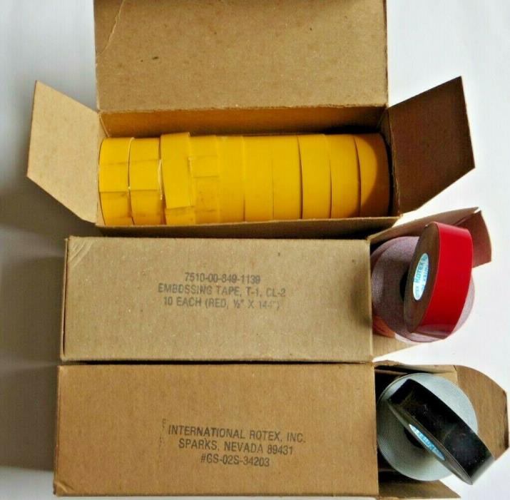 30 Rolls of NOS Rotex Embossing Label Tape 1/2