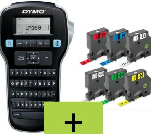 DYMO LABEL MANAGER 160 + 6 AFTER MARKET COLORED TAPES