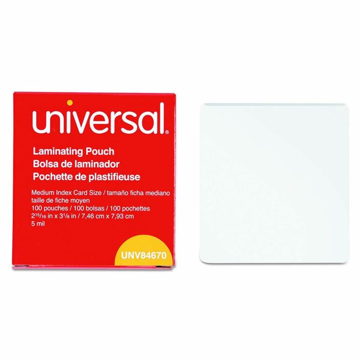 Universal Clear Laminating Pouches 5 mil 2 15/16x3 1/8 Tag size