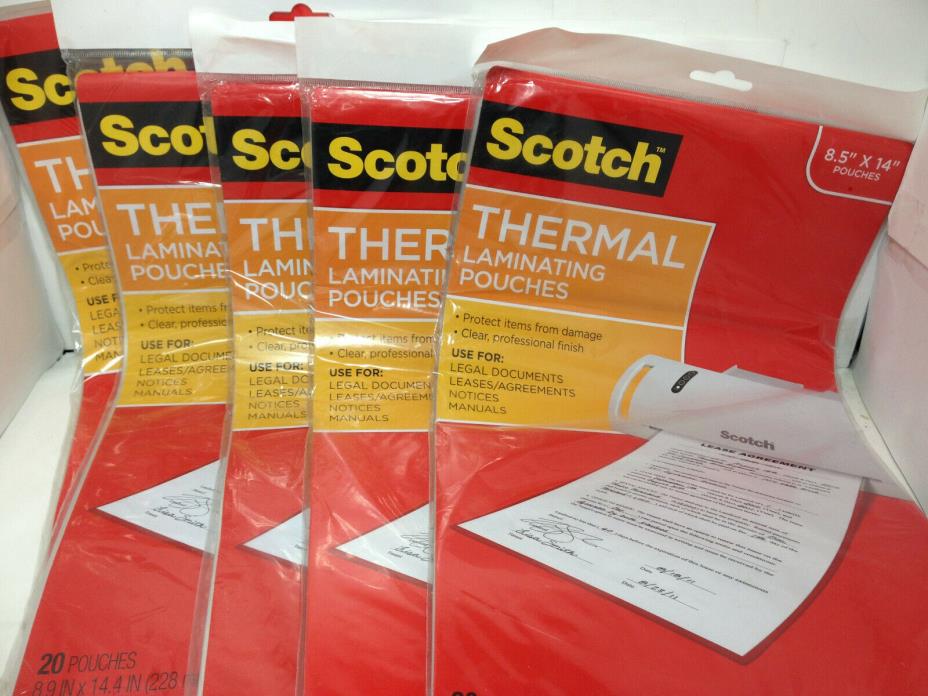 Scotch Menu Size Thermal Laminating Pouches, 8.5 x 14, 100 Pouches UT54-E3