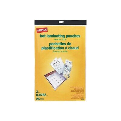 Staples Thermal Pouches Menu 25/Pack (17469) 19710