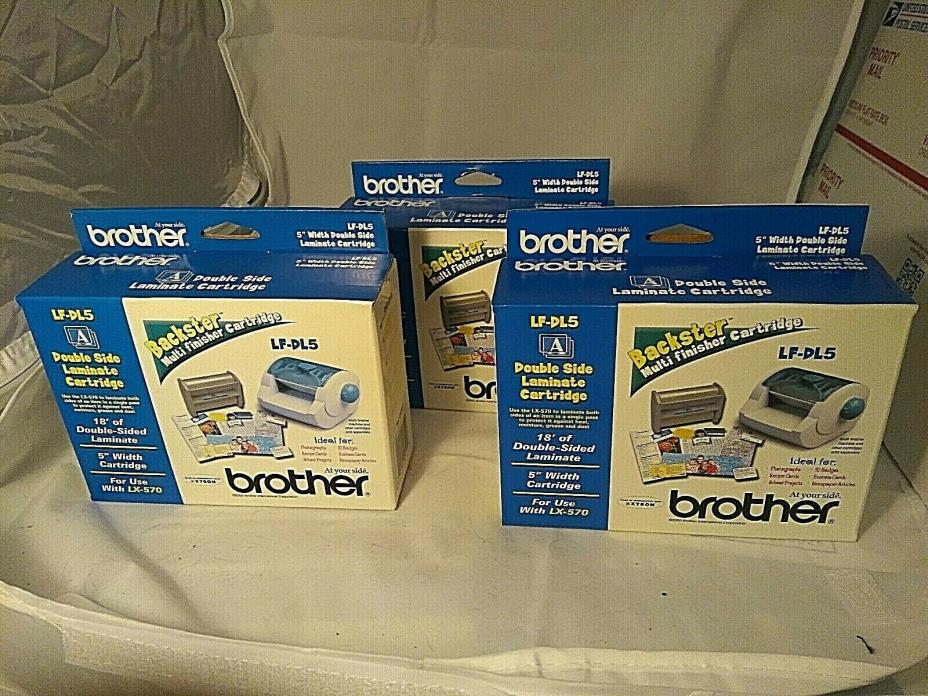Brother LF-DL5 Double Sided Laminate Cartridges Lot Of 3 For LX-570 Unit