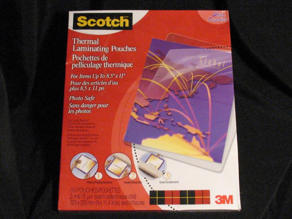 Scotch Thermal Laminating Pouches 8.5 x 11 Inches 3 mil thick 50 Pack