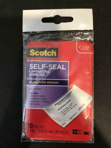 Scotch Self-Sealing Laminating Pouches Business Card Size 2 