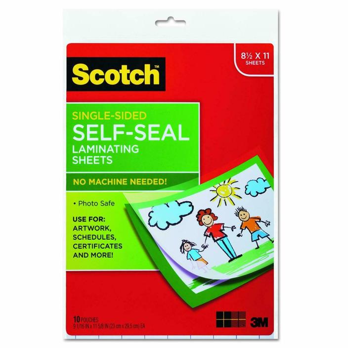 Self-Sealing Laminating Sheets, 6.0 mil, 8 1/2x11 Pack of 10 Laminating Supplies