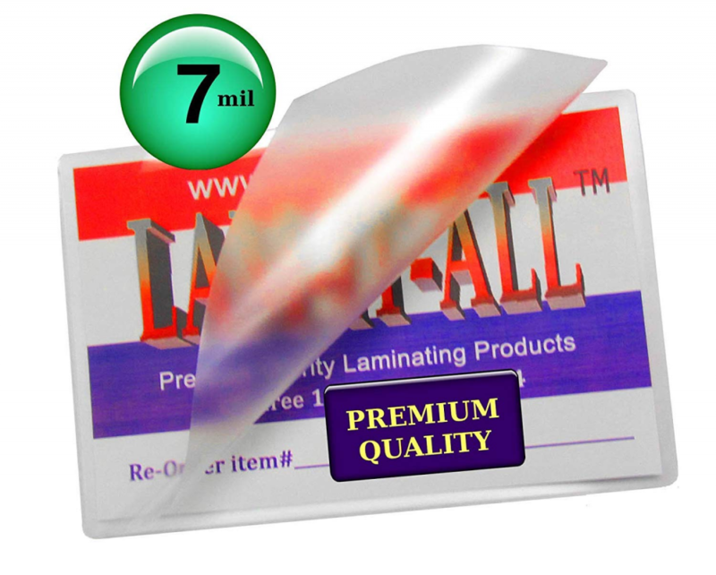 7 Mil Business Card Hot Laminating Pouches 2-1/4 x 3-3/4 [Pack of 100] Clear by