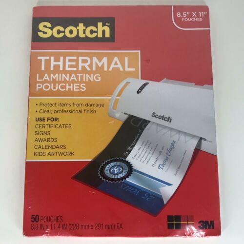 Scotch Thermal Laminating Pouches 8.5” X 11” 50 Pack TP3854-50 New Sealed