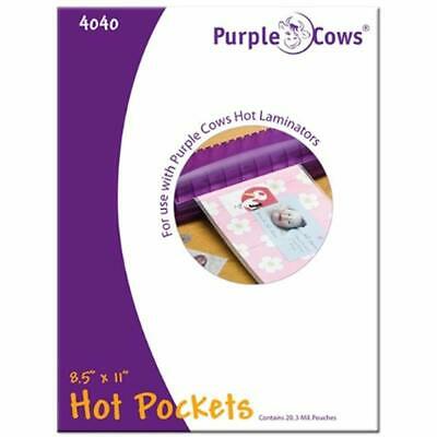 Laminating Supplies Purple Cows Hot Pockets Pouches, 8.5x11 Inches, 20 Per Pack,