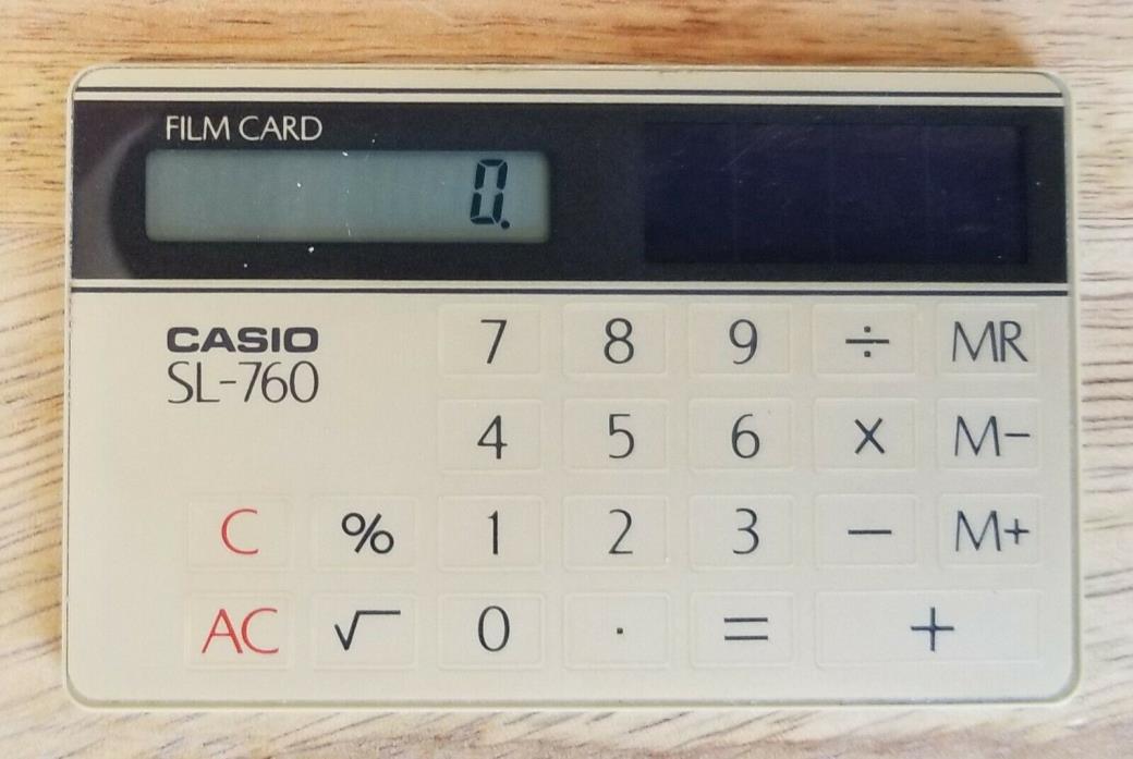 Vintage CASIO SL-760 Film Card Portable Solar Calculator