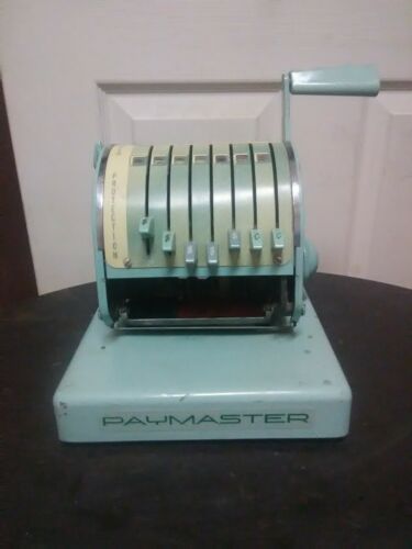 VINTAGE PAYMASTER SERIES X-900 CHECK WRITER - WORKS -  BUT NO KEY