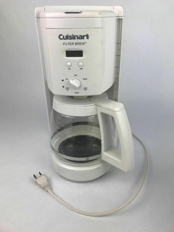 Cuisinart DCC-1000 12 Cups Coffee Maker White Electric Kitchen Top Auto On Clock