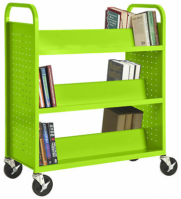 Sandusky Cabinets Double-Sided Book Cart Electric Green