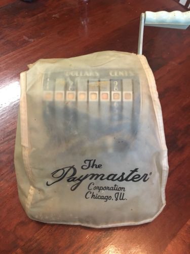 Vintage Paymaster Check Writer Stamp Machine X-2000 Aqua
