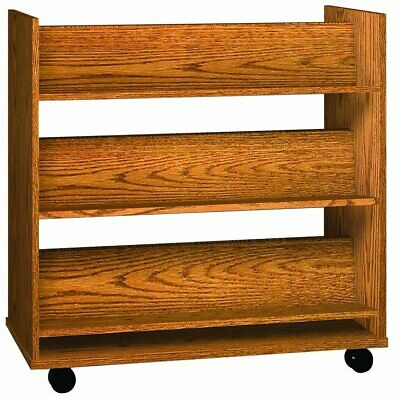 Ironwood Glacier Double-Sided Sloped-Shelf Book Cart Dixie Oak