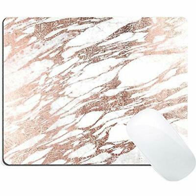Large Gaming Mouse Pad Custom, Chic Elegant White And Rose Gold Marble Office