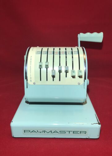 Vintage Rare Paymaster Check Writer Series X-550 With Cover And Original Key