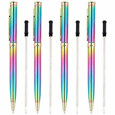 Ballpoint Pens, Luxury Rainbow Metal Black Ink 0.7 Mm For Desk Office Products