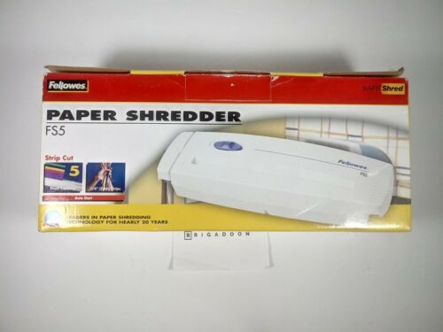 Fellowes Paper Shredder FS5 - Safe Shred 7mm Strip Cut - 5 Document Capacity