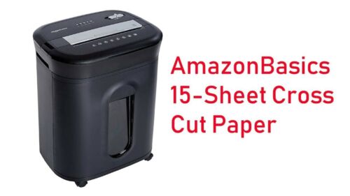 Amazonbasics 15 Sheet Cross-Cut Paper/ CD/ Credit Card Shredder