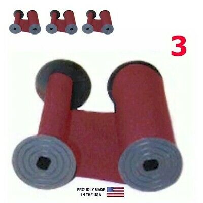 3-Pack, Rapidprint AR, AN,  ADN Series Compatible Ink Ribbonx, RED, COTTON