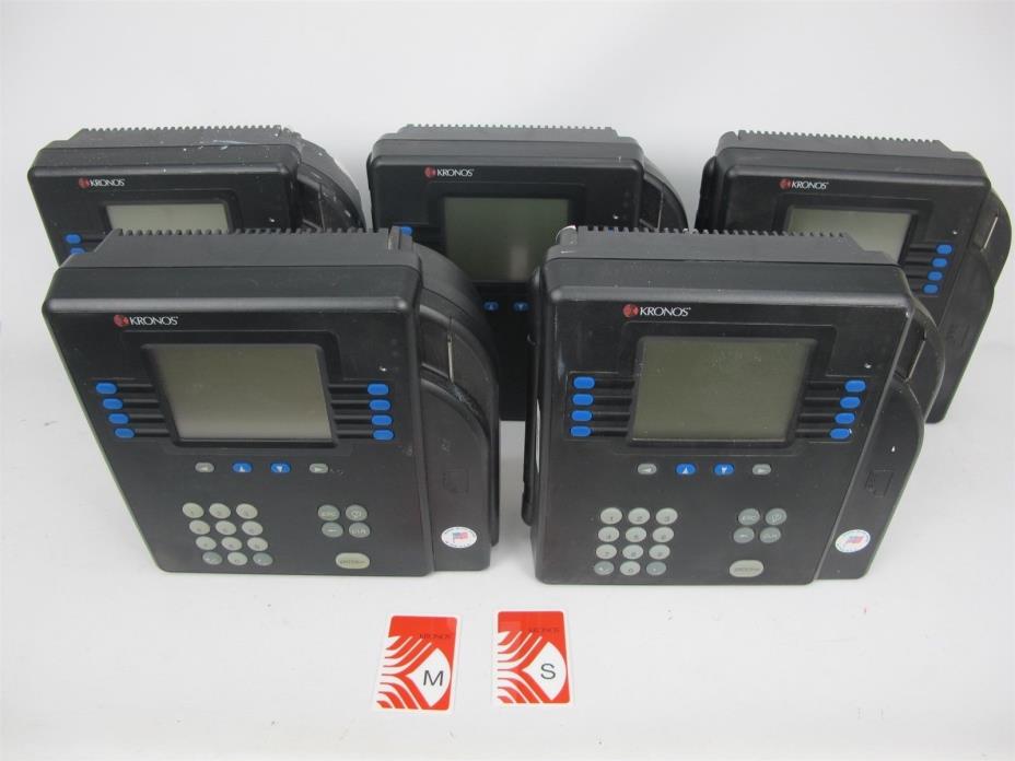 Lot of 5 - Kronos System 4500 Digital Time Clock Badge Terminal 8602000-001