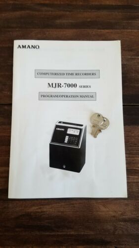 AMANO  MJR7000  TIME RECORDER CLOCK Manual and 2 keys