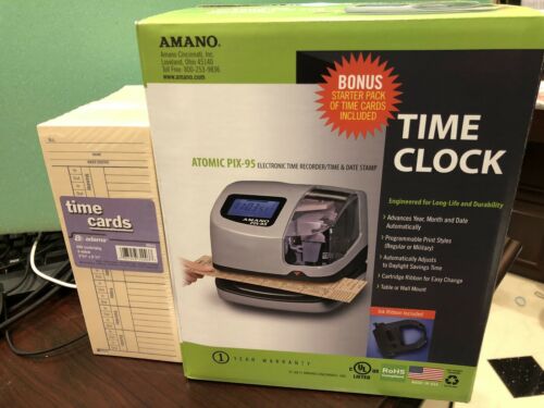 Amano Atomic Pix-95 Electronic time recorder/time & date stamp clock