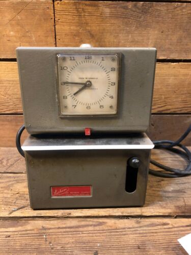 Vintage Time Clock Recorder by Lathem Time Card Antique Work Labor Sign
