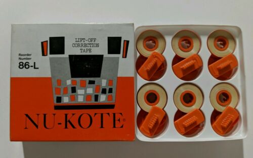 NEW -  Nu-Kote 86-L IBM  Selectric II, III Lift-off Tape Pack of 6 -.25