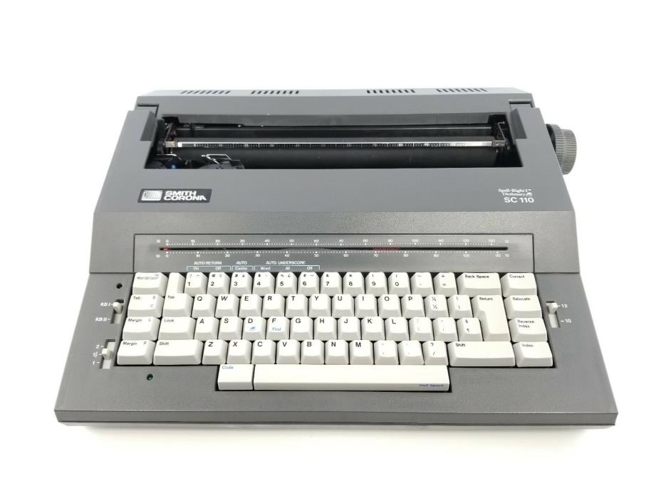 Vintage Smith Corona Typewriter SC110 Portable Electric Type Writer w Cover