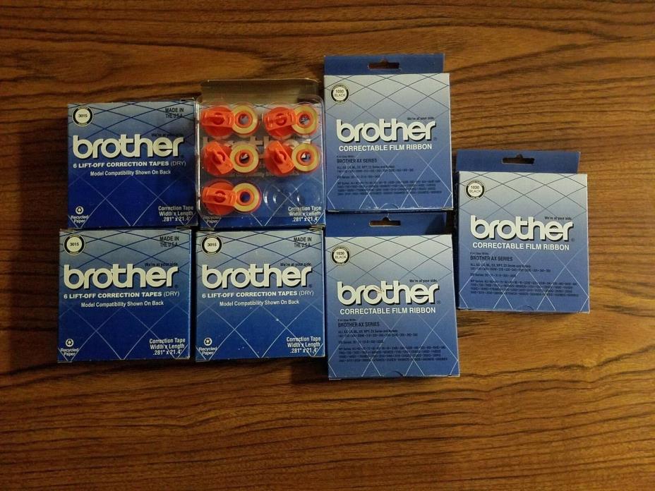 Lot of  3 each + New Brother 3015  Lift-off Correction Tape & 1030 Ribbon Black