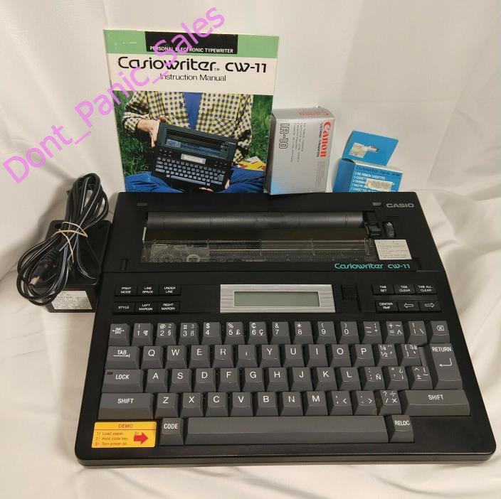 CASIO CASIOWRITER PERSONAL ELECTRIC TYPEWRITER MODEL CW-11 - includes 6 ribbons