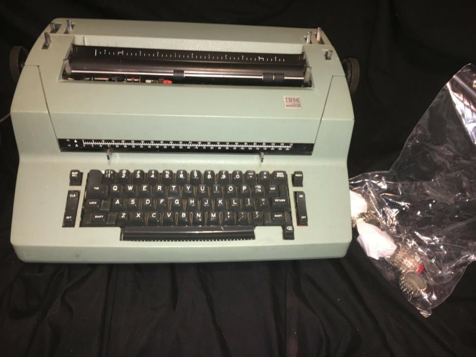 RARE Green Colored IBM Selectric II Correcting Typewriter with extras