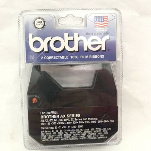 2 Pack Brother 1230 Black Correctable 1030 Film Ribbon Typewritten Film Sealed