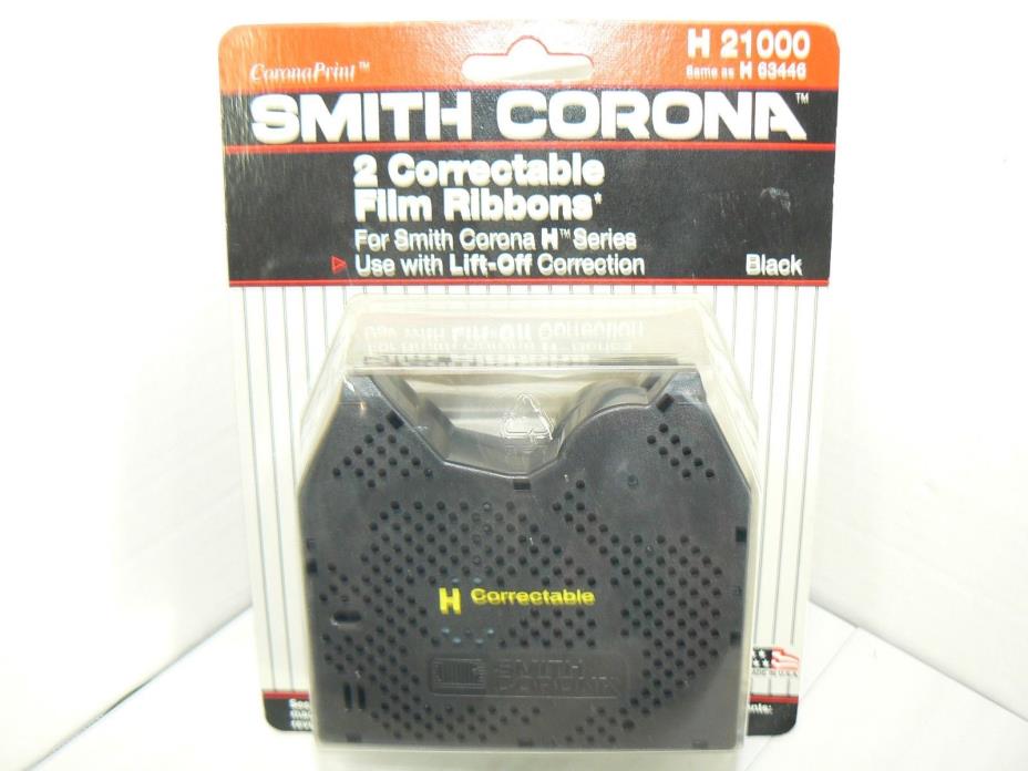 New Genuine Smith Corona H Series 21000 Correctable Typewriter Ribbon (2 pack)