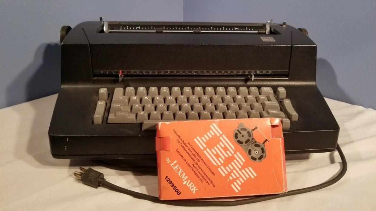Vintage IBM Electric Correcting Selectric II Typewriter - Black + Extra Ribbon