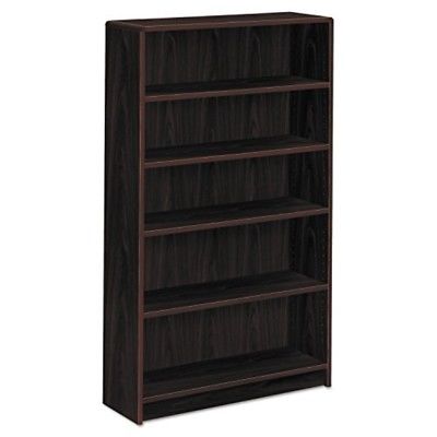 HON 1890 Series Bookcase, 5 Shelves, 36 W by 11-1/2 D by 60-1/8 H, Mahogany