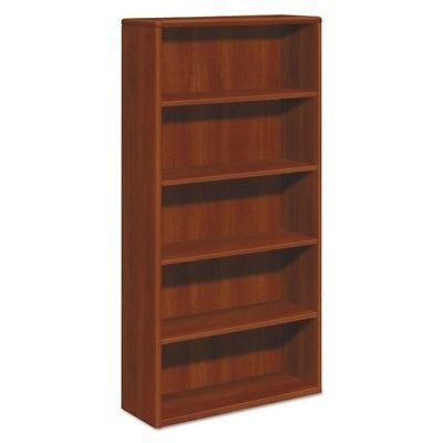 HON 10755CO 10700 Series Wood Bookcase, Five Shelf, 36w x 13 1/8d x 71h, Cognac