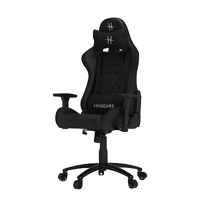 HHGears XL 500 Series PC Gaming Racing Chair Black with Headrest/Lumbar Pillows