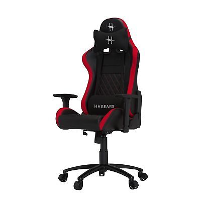 HHGears XL 500 Series PC Gaming Racing Chair Black and Red with Headrest/Lumb...