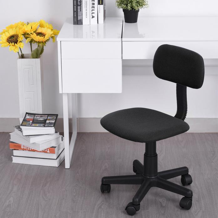 Armless Swivel Office Mesh Computer Desk Chair, Black 0410