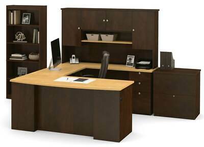 U-Shaped Workstation Set in Secret Maple and Chocolate [ID 3602523]