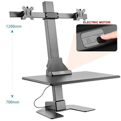 Halter Automatic Sit Stand Desk Converter - Electric Motorized Up & Down Stan...