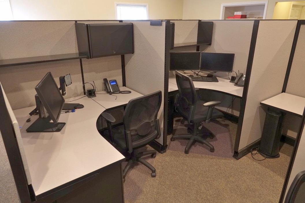 23 Herman Miller Office Cubicles plus 1 Larger Reception with Chairs Some Unused