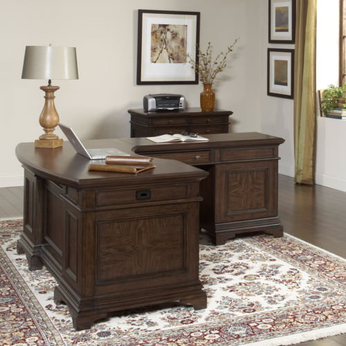 Andover Executive Desk with Return and File Cabinet