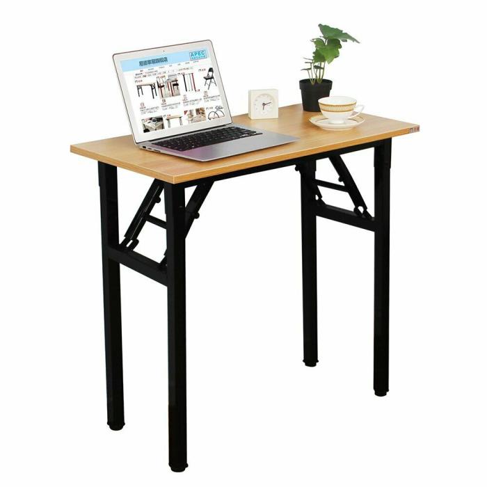 Wood Computer Desk PC Laptop Table Workstation Home Office Furniture Folding US