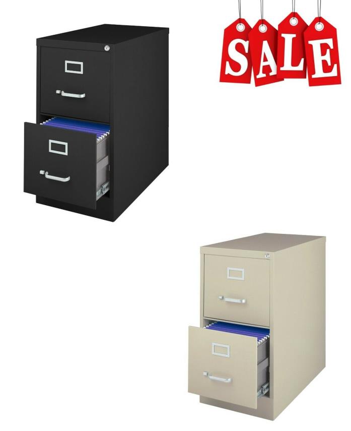 Modern Metal 2 Drawer Storage File Cabinet Lock Home Office Furniture Organizer