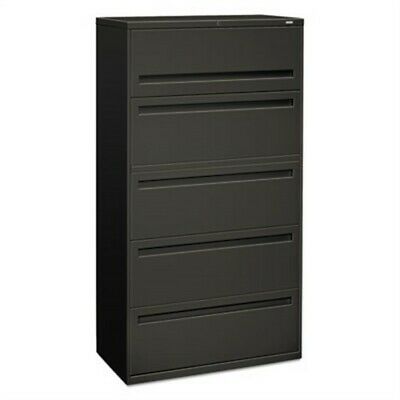 700 Series Five-Drawer Lateral File w/Roll-Out & Posting Shelf, 36w, Charcoal