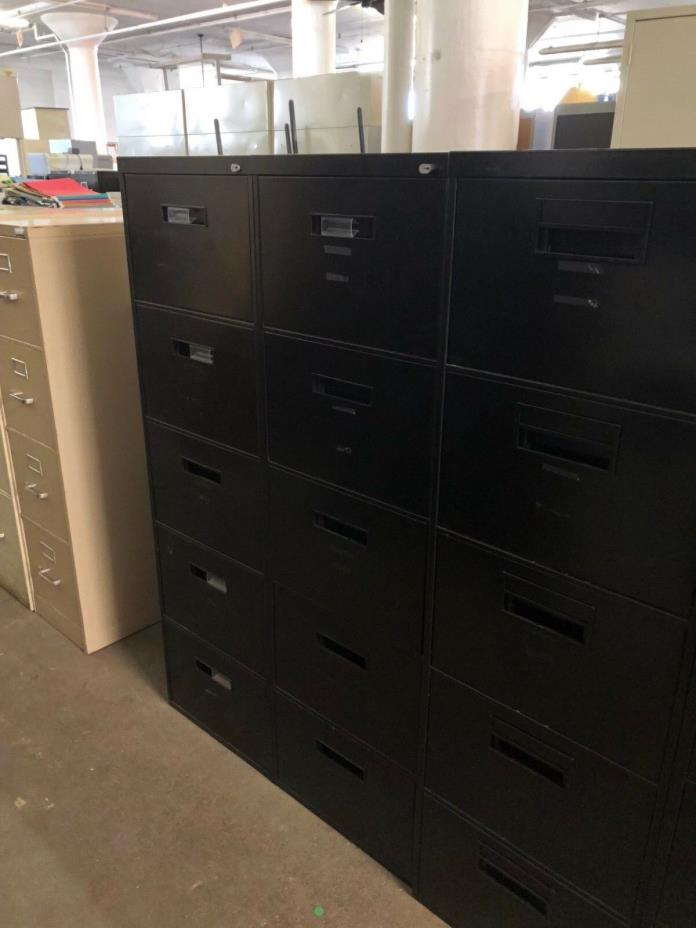 Lot of 2 - 5Dr Legal size file cabinets by Steelcase Office Furniture w/Lock&Key