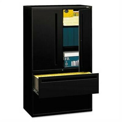 700 Series Lateral File w/Storage Cabinet, 42w x 19-1/4d, Black